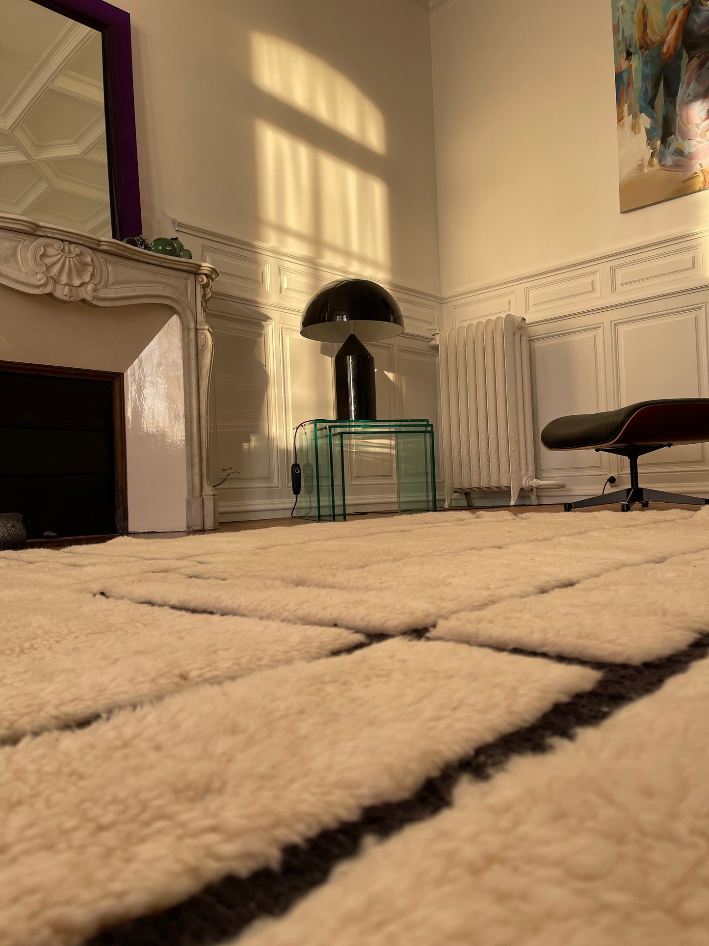 Tapis lignes noires & vertes -SD11-183cm x 240cm